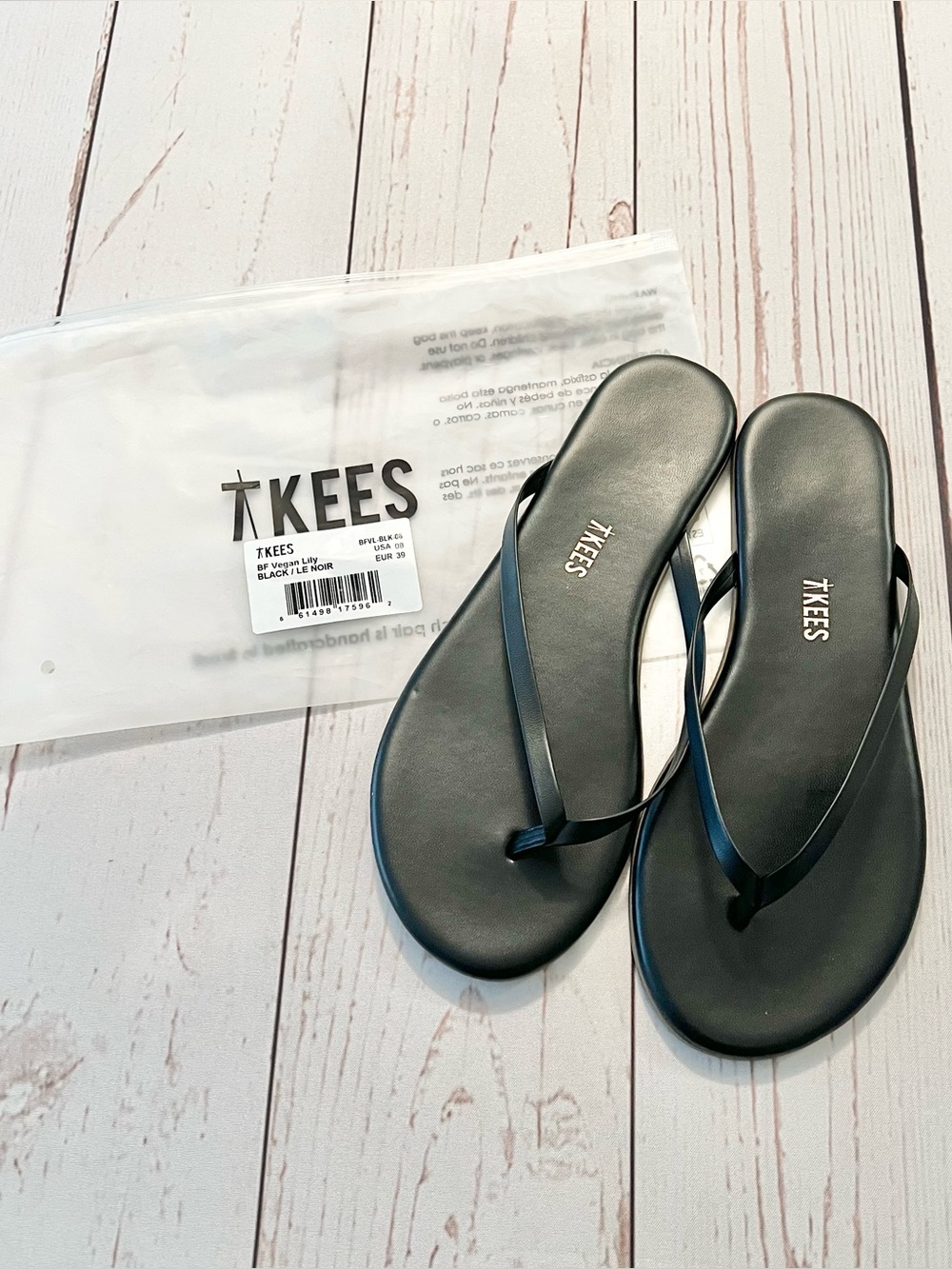 NEW - Tkees - Women’s Black BF Vegan Lily Flip Flops